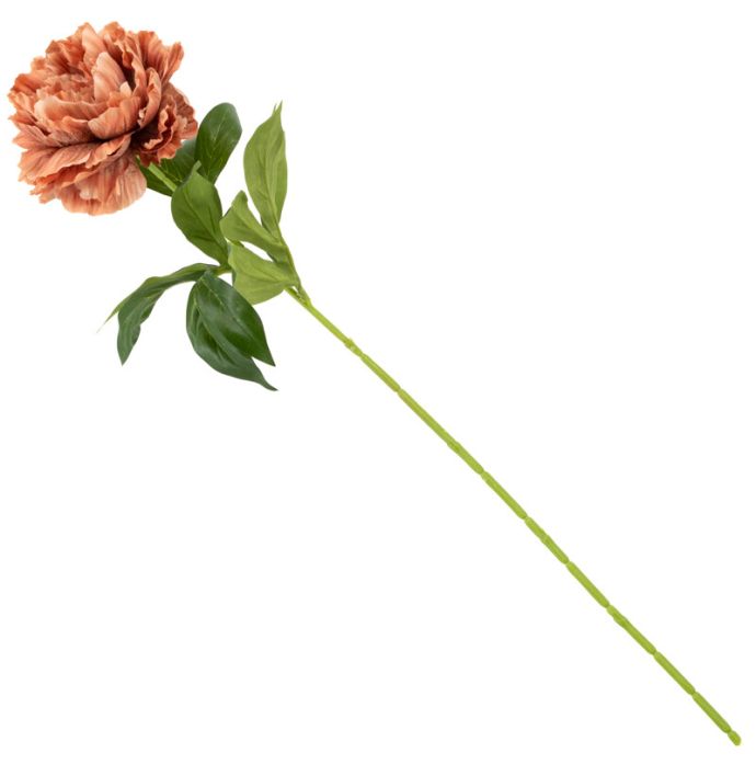 Kunstbloem pioen 68cm koraal