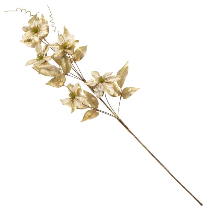 Kunsttak clematis glitter 76cm groen
