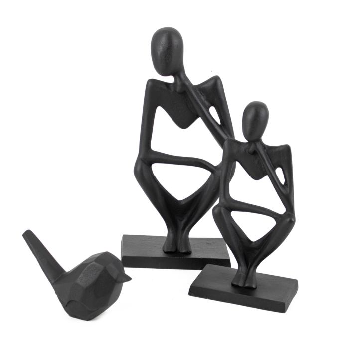 Ornament zittend zwart