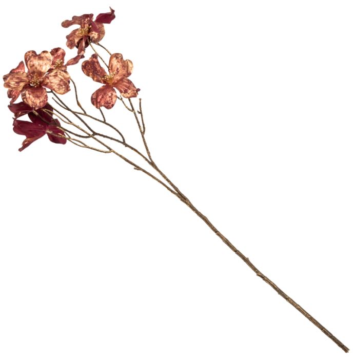 Kunsttak kornoelje glitter 74cm rood