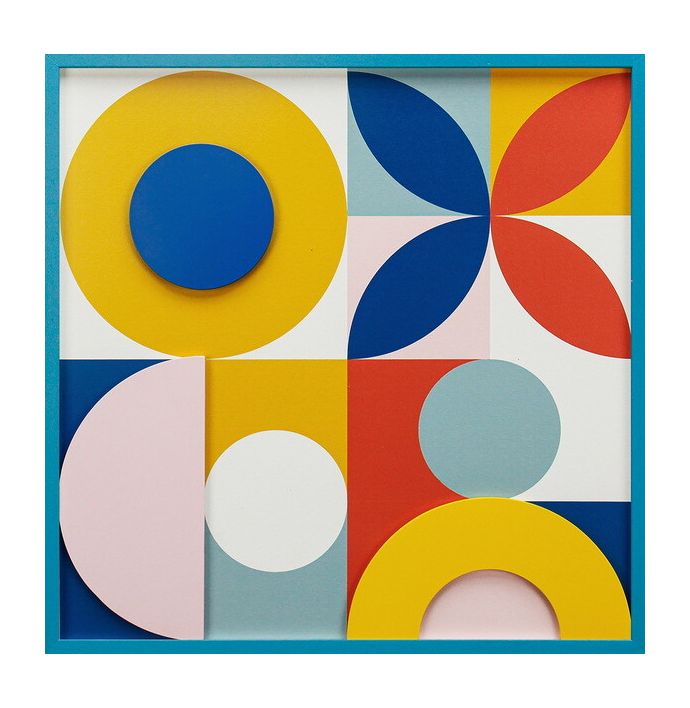Schilderij abstract organisch kleurrijk 60x60cm