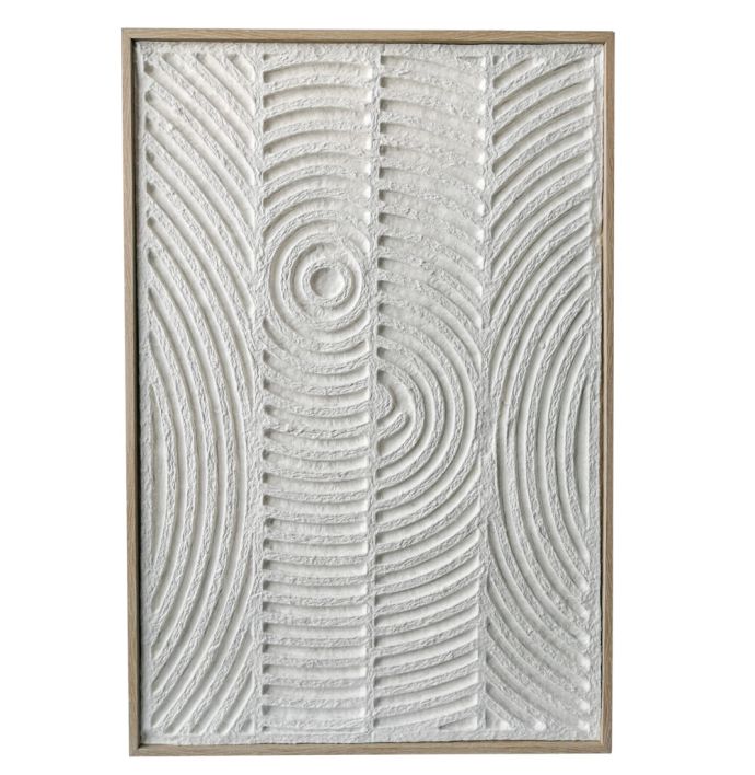 Schilderij abstract organisch wit 60x90cm