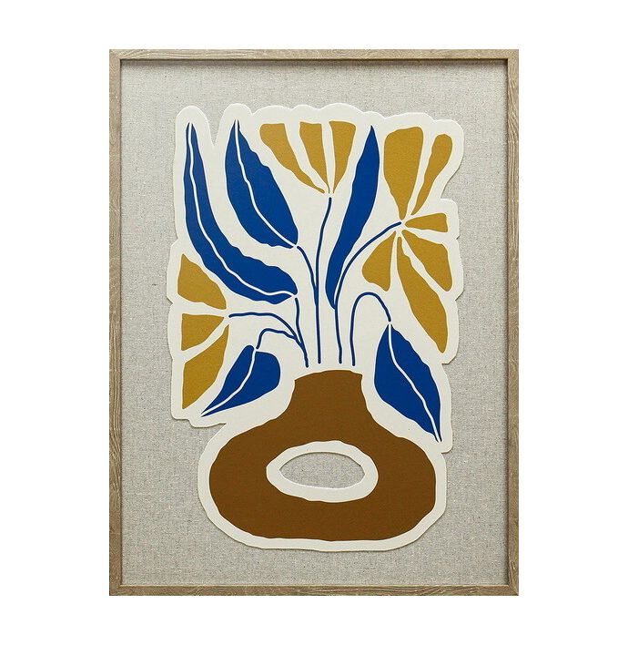 Schilderij vaas met bloemen 45x60cm