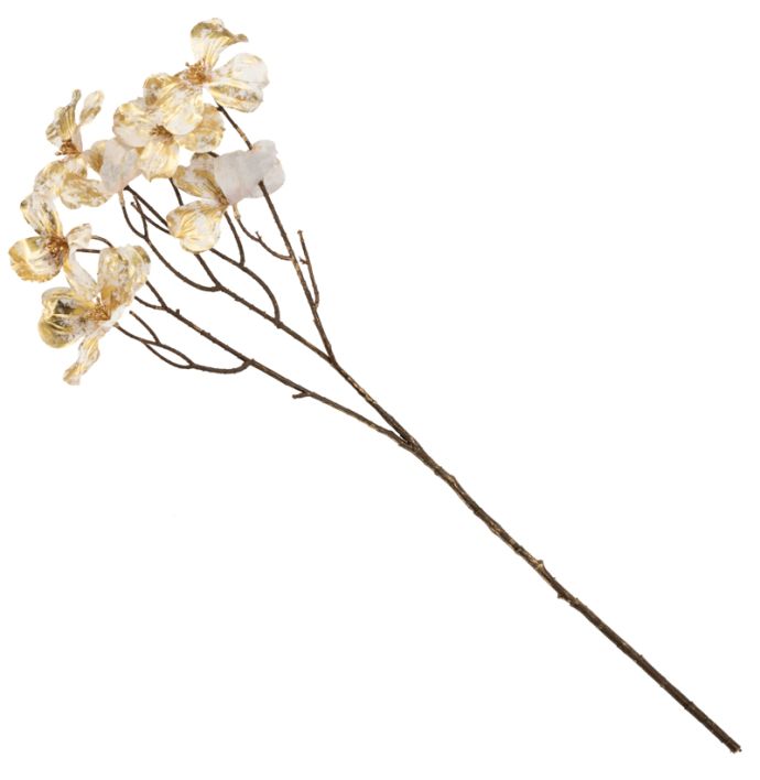 Kunsttak kornoelje glitter 74cm goud