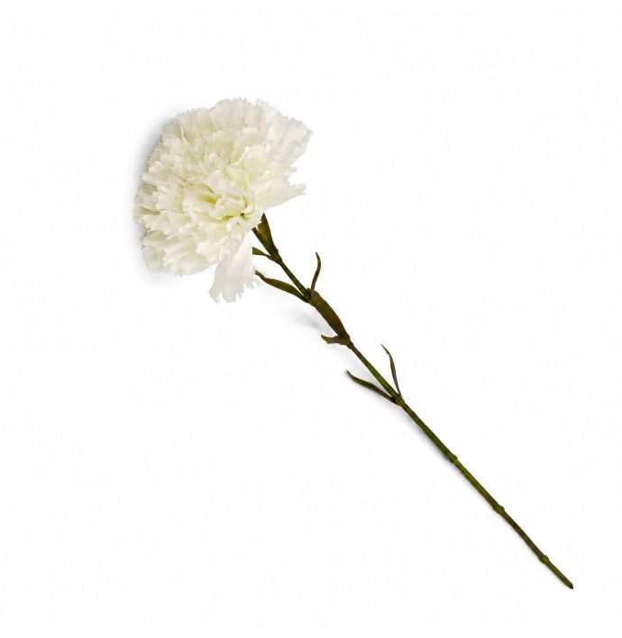 Kunstbloem anjer enkel 55cm off-white