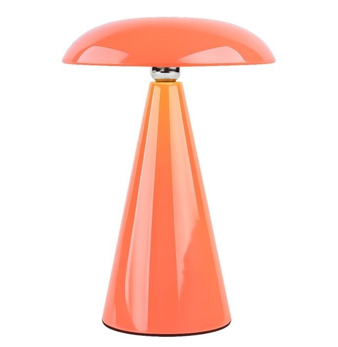 Bureaulamp Mushie LED op accu dark coral, afneembare kap