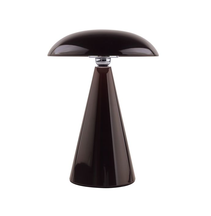 Bureaulamp Mushie LED op accu dark brown, afneembare kap