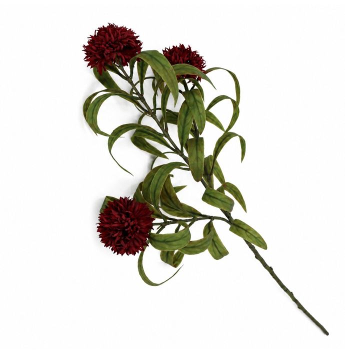 Kunstbloem Wilde Chrysant 80cm bordeaux