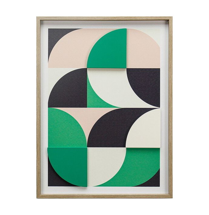 Schilderij abstract organisch groen 45x60cm