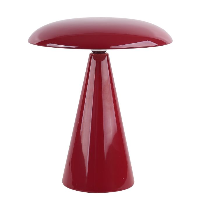 Bureaulamp Mush LED op accu burgundy, afneembare kap