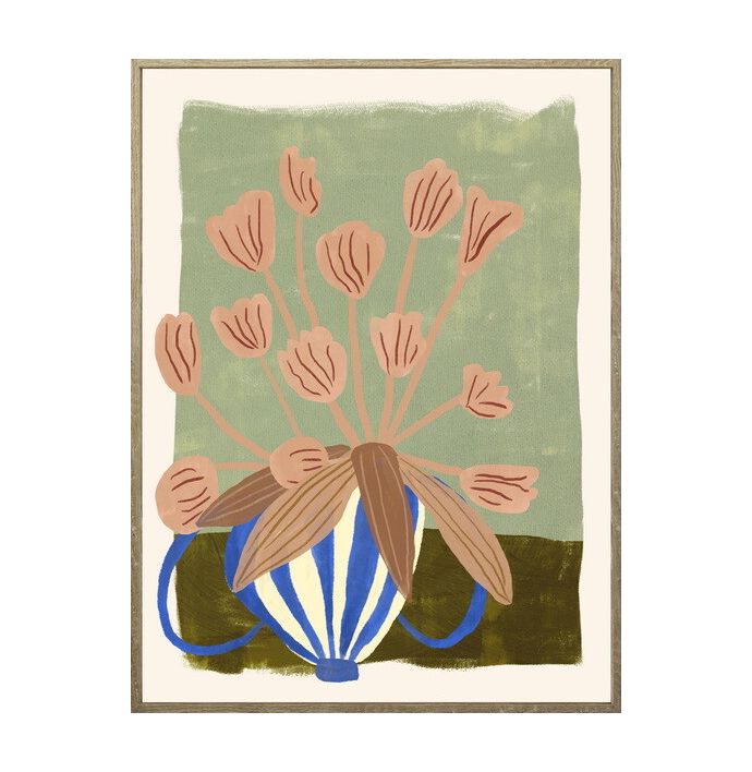 Poster in frame vaas met bloemen 30x40cm