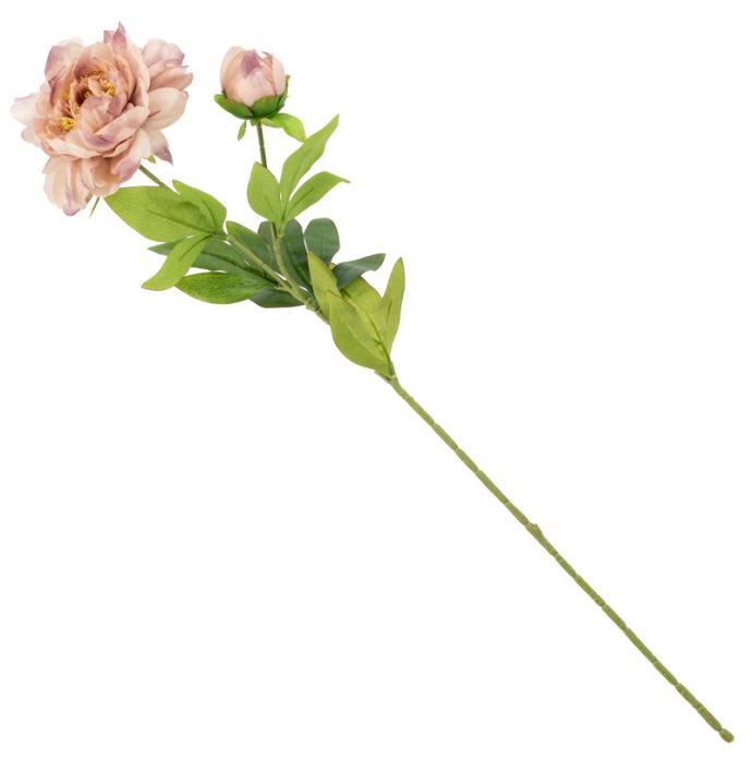 Kunstbloem pioen 72cm oudroze