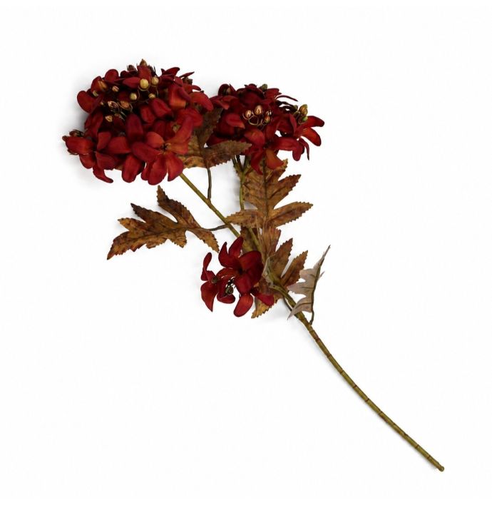 Kunstbloem Hortensia 76cm burgundy