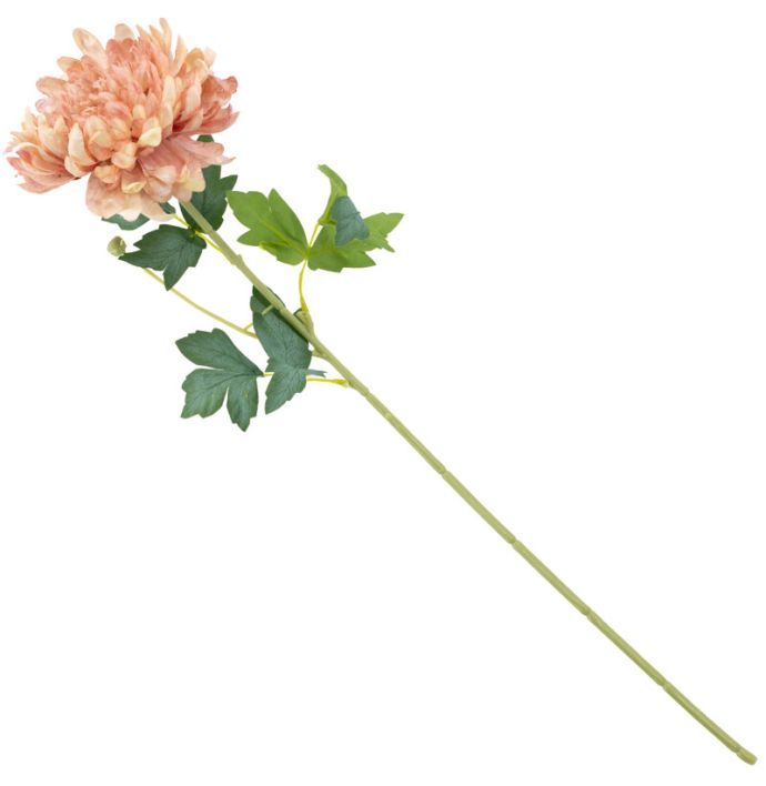 Kunstbloem gedroogde chrysant 64cm roze