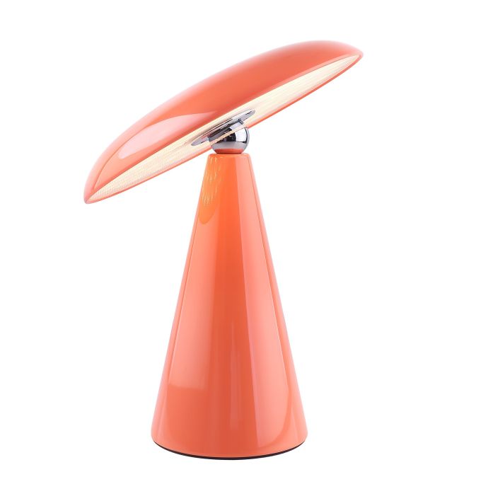 Bureaulamp Mush LED op accu coral, afneembare kap