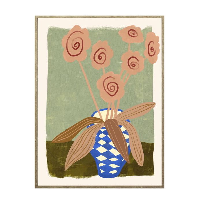 Poster in frame vaas met bloemen 30x40cm