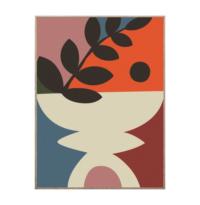 Poster in frame abstracte bloemen 45x60cm