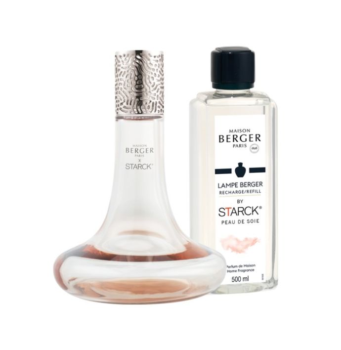 Maison Berger Geurbrander Starck Rose met 500ml Peau de Soie