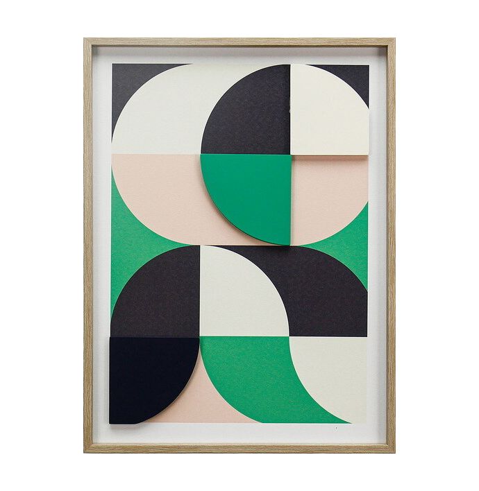 Schilderij abstract organisch groen 45x60cm