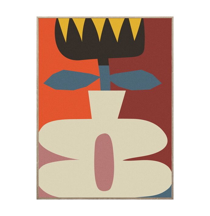 Poster in frame abstracte bloemen 45x60cm