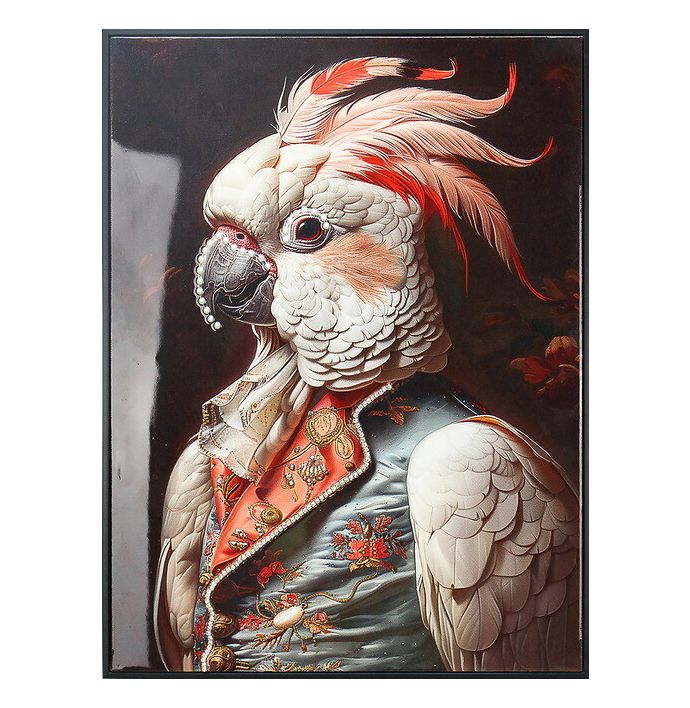 Schilderij regency papegaai 45x60cm