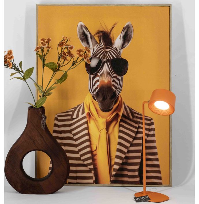 Schilderij zebra in pak 45x60cm
