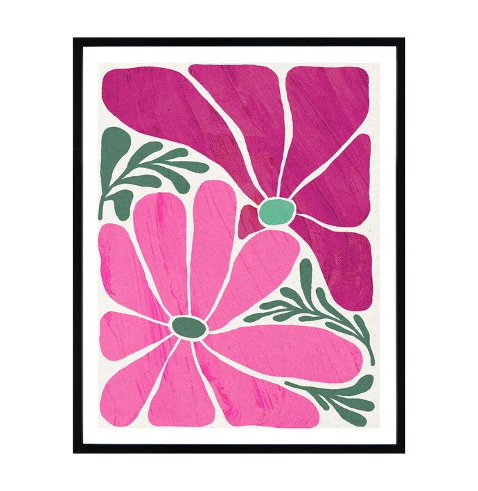 Poster in frame retro flowers 40x50cm