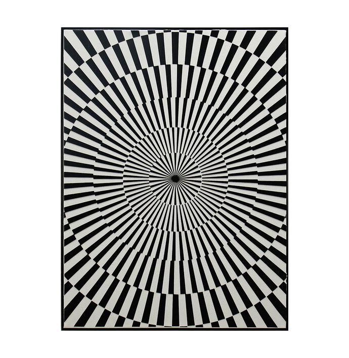 Schilderij illusie zwart/wit 60x80cm