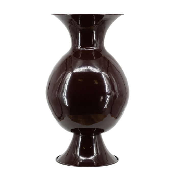 Metalen vaas Shiro M glossy brown