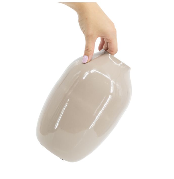 Metalen vaas Maru glossy sand