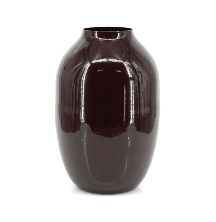 Metalen vaas Maru glossy brown
