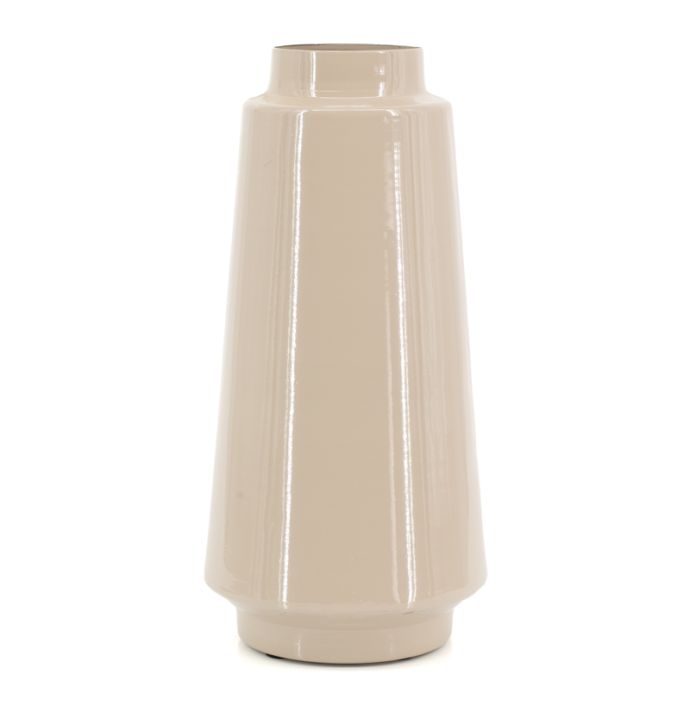 Metalen vaas Tora L glossy sand
