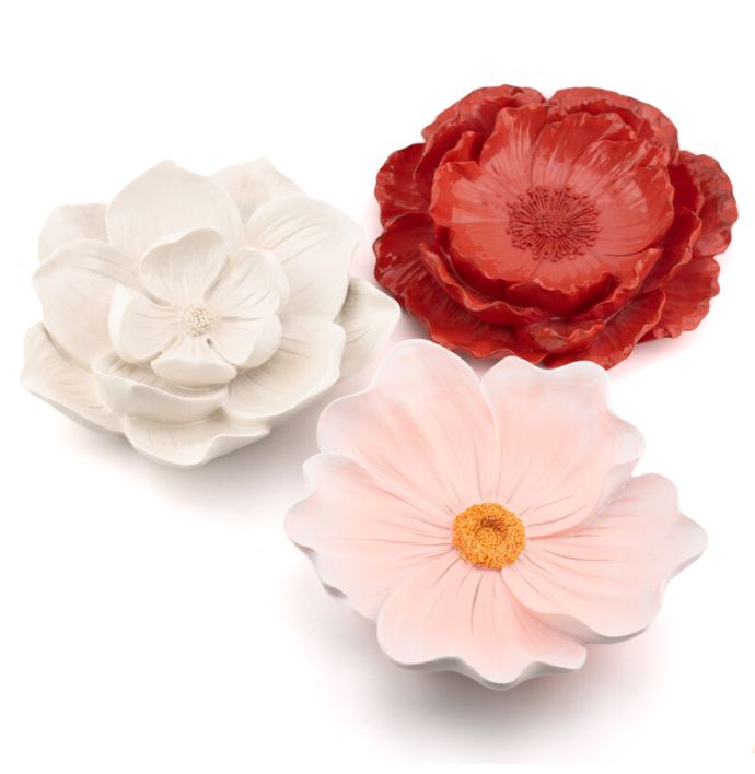 Wanddecoratie bloem Scarlet S burgundy