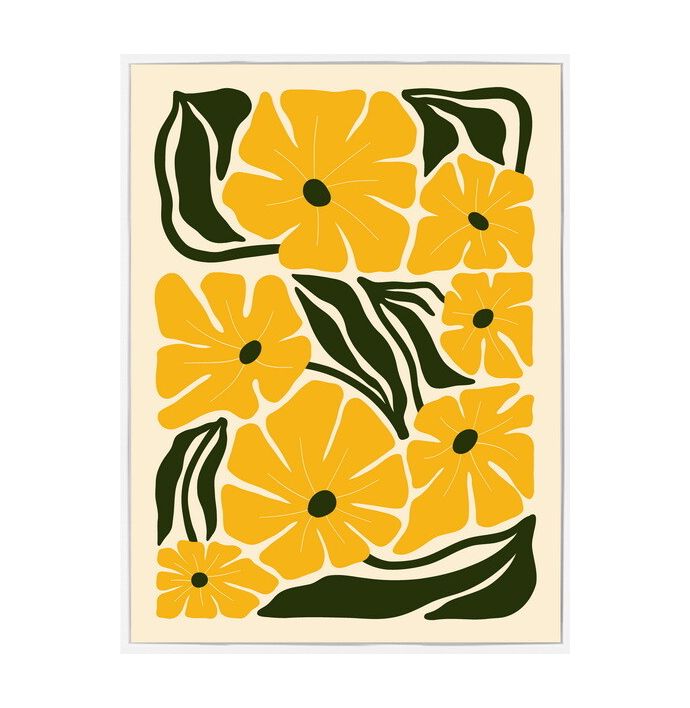 Poster in frame retro flowers 30x40cm
