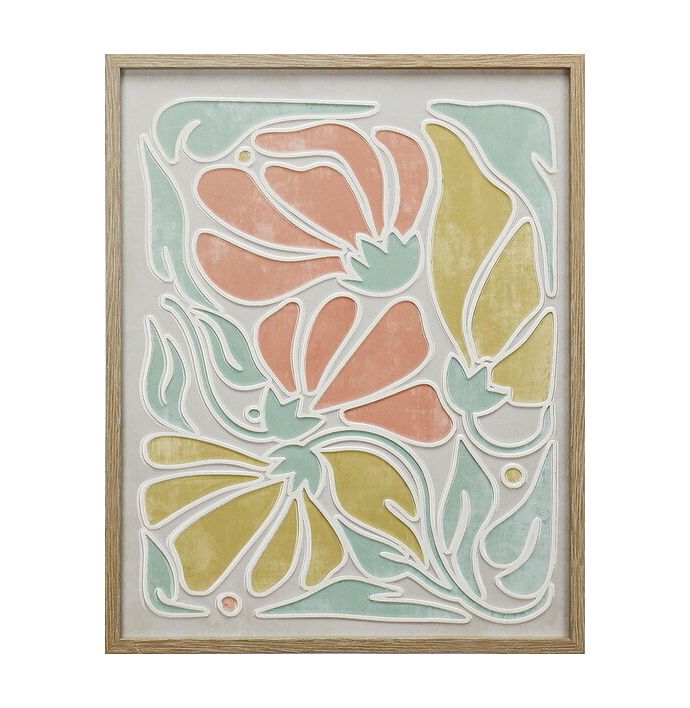 Schilderij floral met resin coating 40x50cm