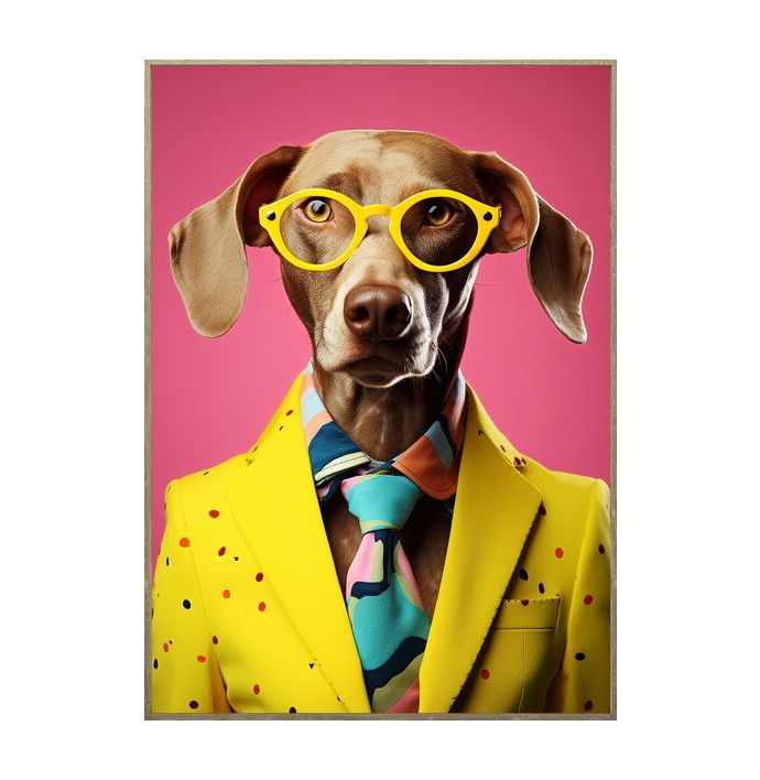 Poster in frame stylish dog 50x70cm