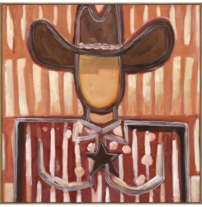 Schilderij Rustic Cowboy 70x70cm