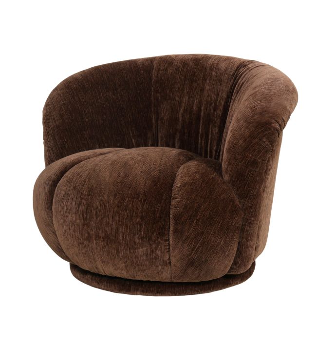 Draaifauteuil Lucie in stof Blink bruin
