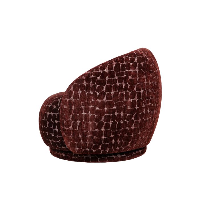 Draaifauteuil Celeste in stof Pebble burgundy