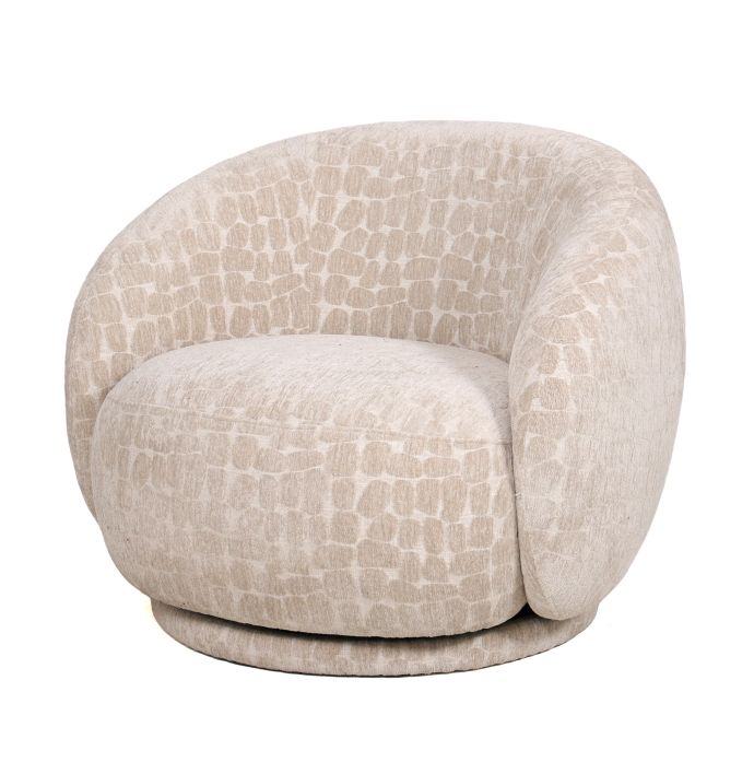 Draaifauteuil Celeste in stof Pebble beige