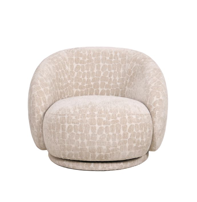 Draaifauteuil Celeste in stof Pebble beige