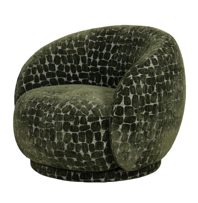 Draaifauteuil Celeste in stof Pebble groen