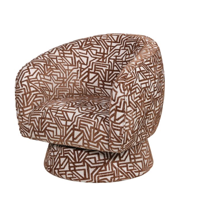Draaifauteuil Esmee in stof Trust bruin