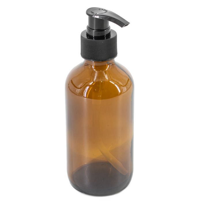 Glazen dispenser met plastic pomp