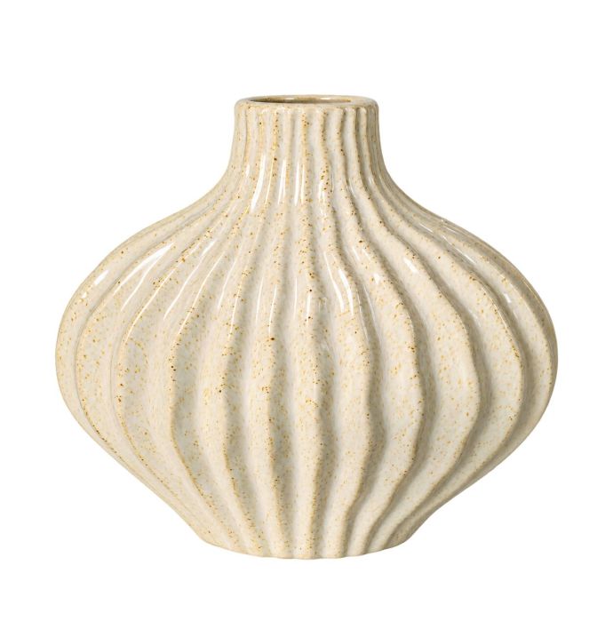 Aardewerk vaas Sprout beige