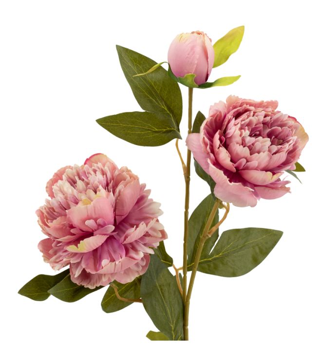 Kunstbloem pioen 74cm roze