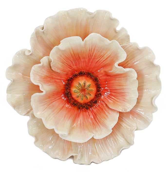 Wanddecoratie bloem peach