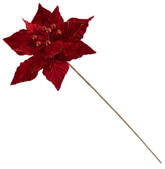 Kunsttak kerstster rood 70cm