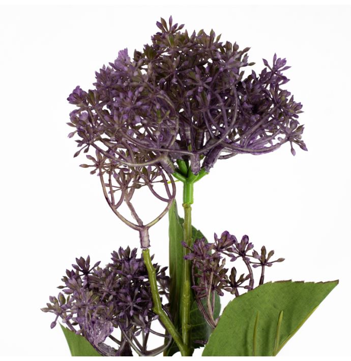 Kunstbloem bol 65cm paars