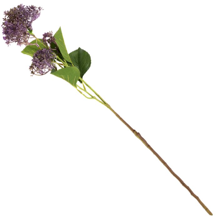 Kunstbloem bol 65cm paars